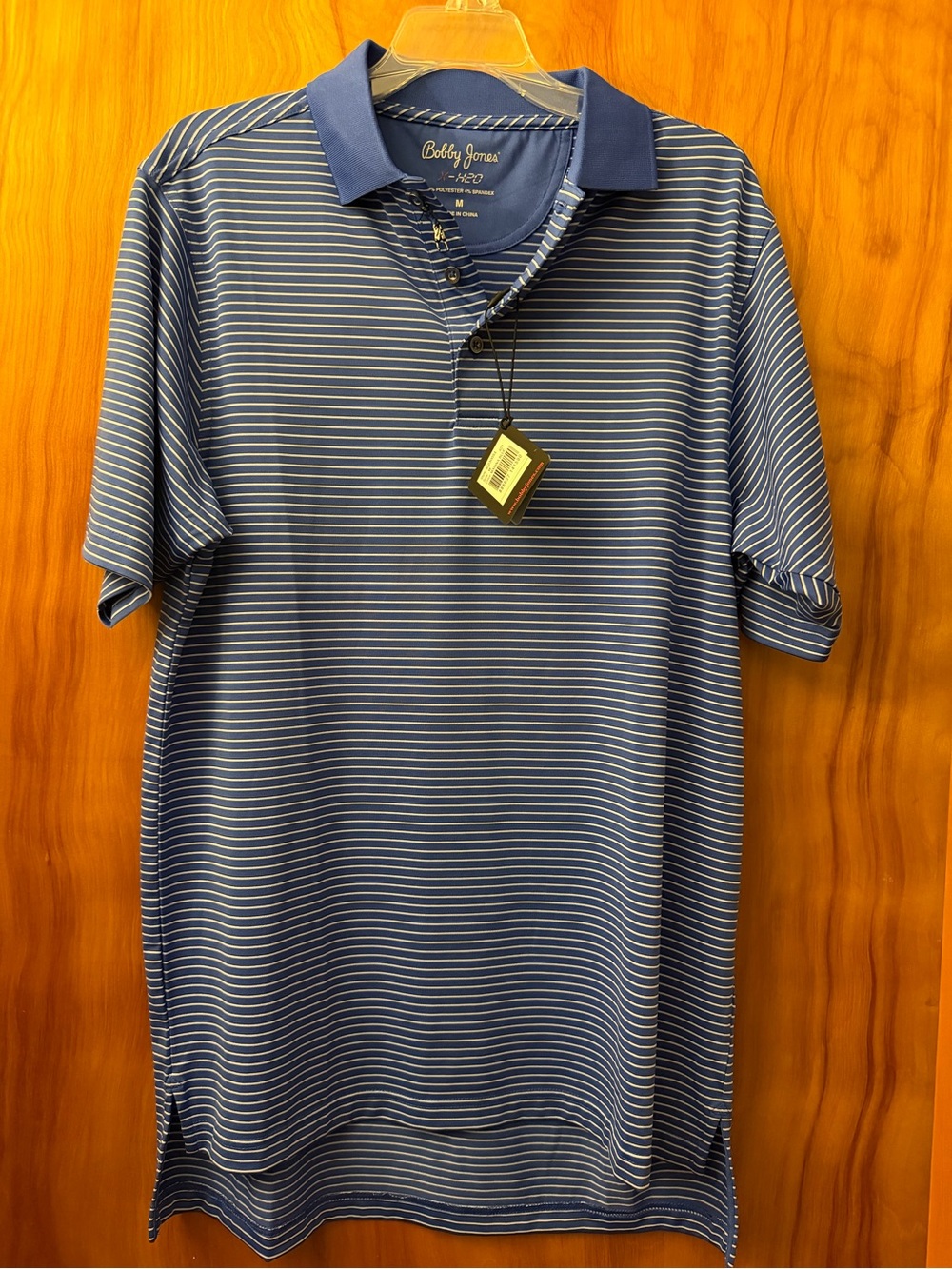 NWTs Bobby Jones Men's Blue Striped Polo Shirt